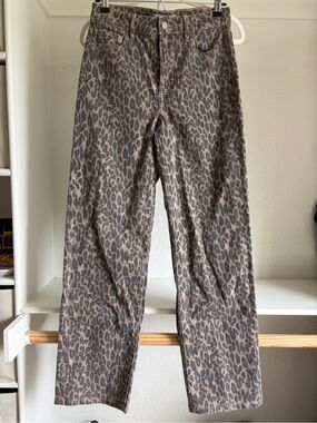 Women’s Leopard Print Straight-Leg Denim Jean - cheetah print jeans